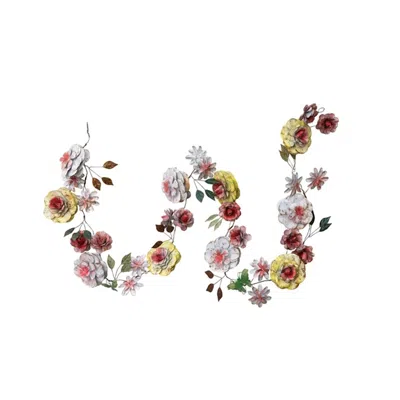 Creative Co-op Metal Floral Garland In Distressed Finish