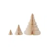 Creative Co-op Paper-folding Tree Set In Cream & Gold In Brown