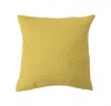 Creative Co-op Quilted Fern Frond Pillow In Yellow