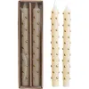 Creative Co-op Set Of 2 Dot Taper Candles In Neutral