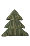 Creative Co-op Tree Shape Accent Pillow In Green