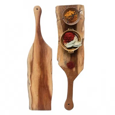 Creative Co-op Wood Cutting Board In Brown