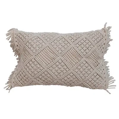 Creative Co-op 100% Cotton Lumbar Rectangular Pillow Cover & Insert