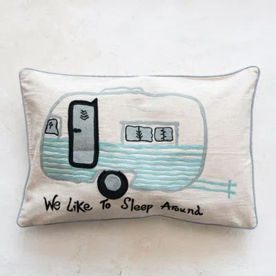 Creative Co-op 100% Cotton Lumbar Rectangular Pillow Cover & Insert In Down