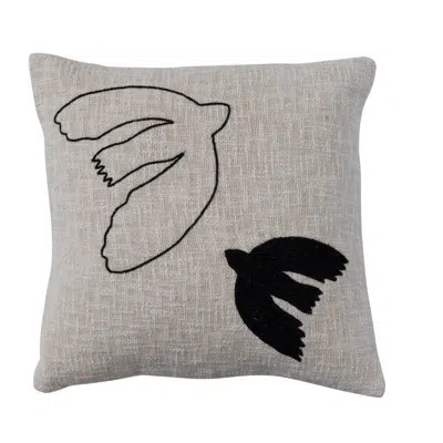 Creative Co-op 100% Cotton Throw Square Pillow Cover & Insert In Down