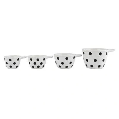 Creative Co-op 4 -piece Ceramic Measuring Cup Set In White
