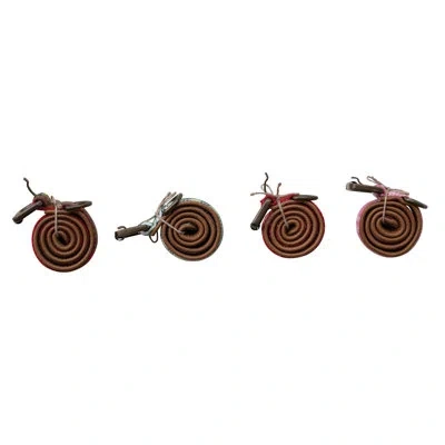 Creative Co-op Artisan Cotton & Leather Dog Collar Small In Brown