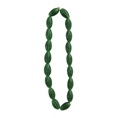 Creative Co-op Artisan Green Glass Bead Garland On Jute Cord