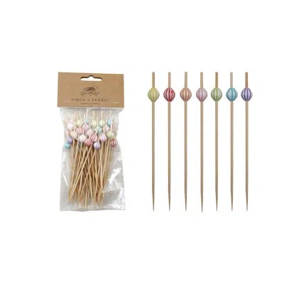 Creative Co-op Bamboo Strip Ball Beads Shape Skewers In Natural