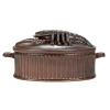 Creative Co-op Botanist Oval Stoneware Baker Bakeware In Brown