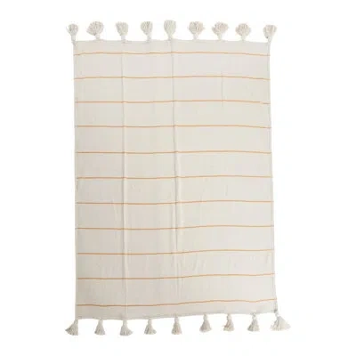 Creative Co-op Bristol Throw In Yellow;cream