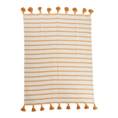 Creative Co-op Bristol Throw In Yellow;cream