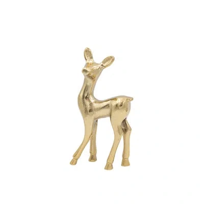 Creative Co-op Cast Aluminum Deer In Gold