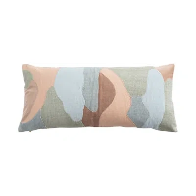 Creative Co-op Cotton Blend Patchwork Lumbar Pillow