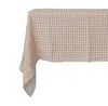 Creative Co-op Cotton Double Cloth Tablecloth With Grid Pattern In Natural And Rust In Multi