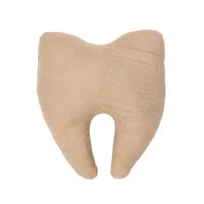 Creative Co-op Cotton Double Cloth Tooth Fairy Pillow, Natural In Beige