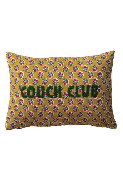 Creative Co-op Couch Club Pillow In Yellow In Multi