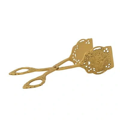 Creative Co-op Embossed Dining Brass Tongs