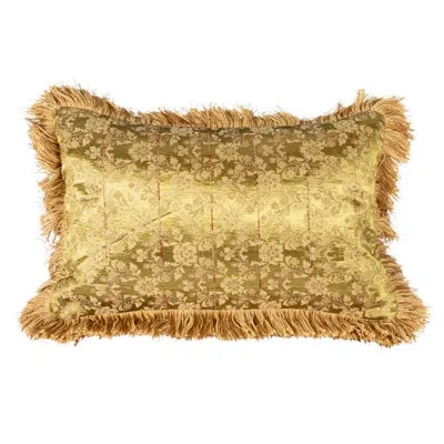Creative Co-op Fabric Blend Lumbar Pillow In Gold