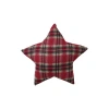 Creative Co-op Fabric Star Shaped Pillow With Plaid Pattern In Multicolor