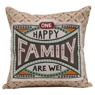 Creative Co-op Family Cotton Throw Pillow