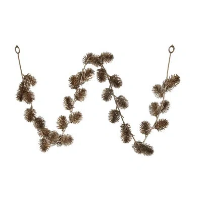Creative Co-op Faux Leaf Garland In Gold
