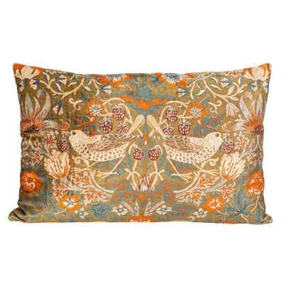 Creative Co-op Floral Throw Pillow In Brown;white;orange
