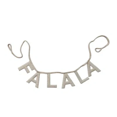 Creative Co-op Handmade Cotton Blend Braided Holiday Garland With Sequins "falala" In Natural