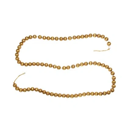 Creative Co-op Handmade Embossed Metal Ball Garland In Gold