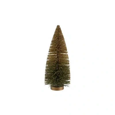 Creative Co-op Large Sisal Bottle Brush Tree With Glitter In Green Ombre