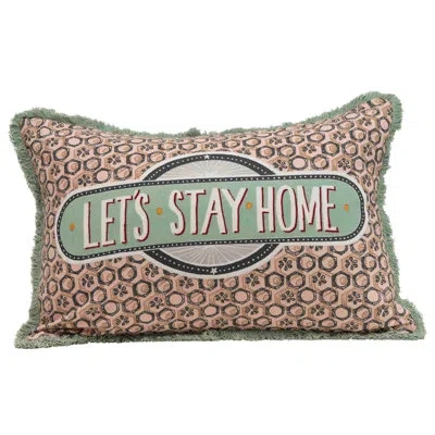 Creative Co-op Let's Stay Home Cotton Geometric Lumbar Pillow