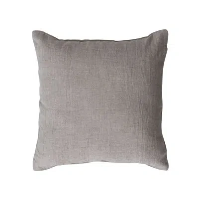 Creative Co-op Linen Embroidered Heart Pillow In Natural