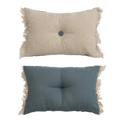 Creative Co-op Linen Lumbar Rectangular Pillow Cover & Insert