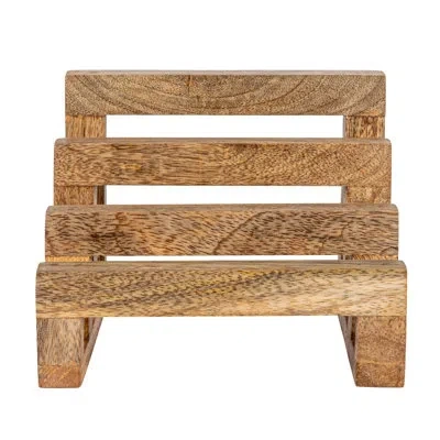 Creative Co-op Mango Wood Cutting Board Stand In Natural