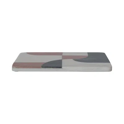 Creative Co-op Marble Cutting Board With Abstract Design