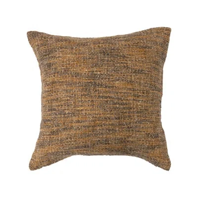 Creative Co-op Mélange Cotton Blend Bouclé Pillow In Brown