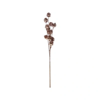 Creative Co-op Plastic Pinecone Stem, Ice Finish In Copper