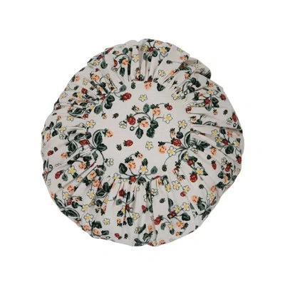 Creative Co-op Round Cotton Pillow Cover & Insert In White