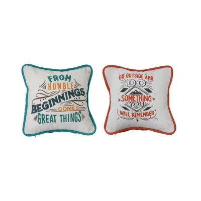 Creative Co-op Square Cotton Pillow Cover & Insert