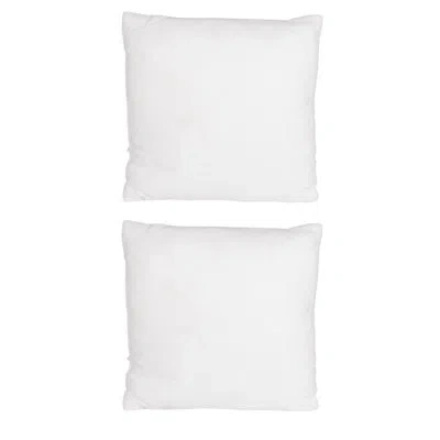 Creative Co-op Square Olefin Pillow Insert W Polyester Filling, Set Of 2 In White