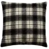 Creative Co-op Square Pillow With Pipping In Black & White Plaid