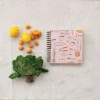 Creative Co-op Square Spiral-bound Paper Recipe Journal With Kitchen Tools Pattern, Multicolor In Pink Saying