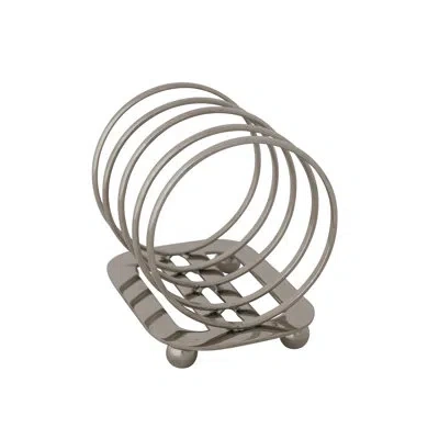 Creative Co-op Stainless Steel Toast Rack With 4 Sections And Ball Feet