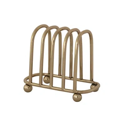 Creative Co-op Stainless Steel Toast Rack With 4 Sections And Ball Feet