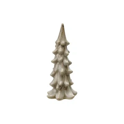 Creative Co-op Stoneware Tree Figurine With Reactive Glaze In Light Green