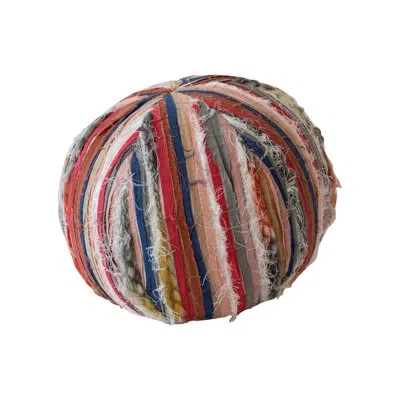 Creative Co-op Striped Cotton Throw Pillow In White;red;navy