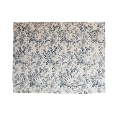Creative Co-op Throw Blanket In Blue Floral
