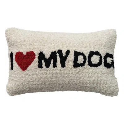 Creative Co-op Tufted Cotton I Love My Dog' Lumbar Pillow In Multicolor