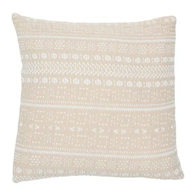 Creative Co-op Woven Cotton Embroidered Pillow