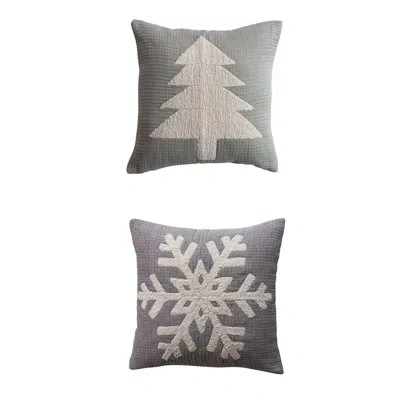Creative Co-op Woven Multicolor Cotton Double Cloth Pillow